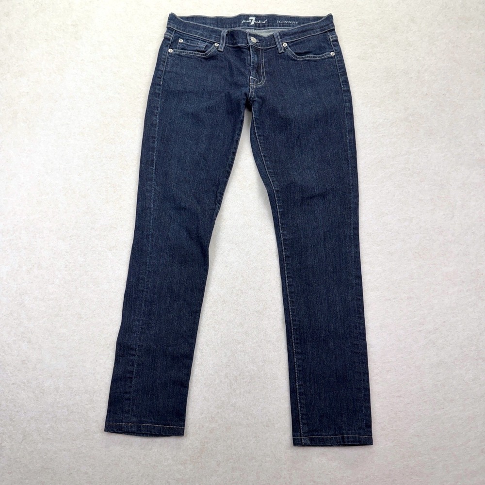 7 For All Mankind Roxanne Slim Fit Jean Dark Wash Women Size 29 McBling Y2K